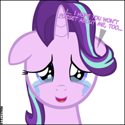 Size: 4000x4000 | Tagged: safe, artist:mrkat7214, starlight glimmer, pony, unicorn, ..., absurd resolution, bittersweet, crying, cute, daaaaaaaaaaaw, dialogue, end of ponies, ending, feels, female, finale, floppy ears, glimmerbetes, goodbye, happy, liquid pride, looking at you, mare, open mouth, puppy dog eyes, sad, sadlight glimmer, sadorable, simple background, smiling, smiling at you, solo, stuttering, sweet dreams fuel, talking, talking to viewer, tears of joy, teary eyes, the end, vector, white background