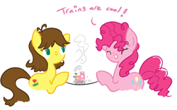 Size: 1280x800 | Tagged: safe, artist:ask-the-fantasy-ponies, pinkie pie, earth pony, pony, crossover, final fantasy, final fantasy viii, ponified, selphie tilmitt, train