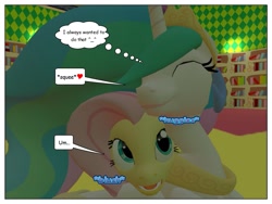 Size: 1365x1024 | Tagged: safe, artist:nikoaccampora, fluttershy, princess celestia, alicorn, pegasus, pony, 3d, cute, gmod, hug