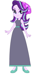 Size: 1067x2138 | Tagged: safe, artist:cartoonmasterv3, starlight glimmer, human, equestria girls, clothes, dress, humanized, long dress, solo, vector