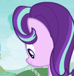 Size: 476x486 | Tagged: safe, screencap, starlight glimmer, pony, unicorn, student counsel, animated, aweeg*, cropped, cute, eating, food, gif, glimmerbetes, glowing horn, horn, nom, sandwich, solo