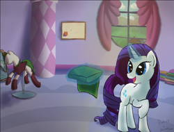 Size: 4455x3380 | Tagged: safe, artist:darkflame75, rarity, pony, unicorn, carousel boutique, magic, mannequin, solo