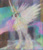 Size: 874x1022 | Tagged: safe, princess celestia, alicorn, pony, female, glitch art, horn, mare, multicolored mane, solo, trippy, white coat