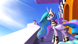 Size: 1920x1080 | Tagged: safe, artist:dazzion, princess celestia, alicorn, pony, 3d, royal guard, source filmmaker, war