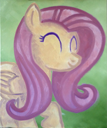 Size: 709x850 | Tagged: safe, artist:explonova, fluttershy, pegasus, pony, bust, portrait, simple background, solo, traditional art