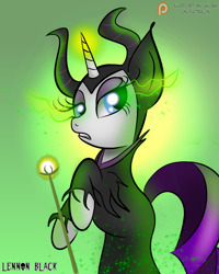 Size: 800x1000 | Tagged: safe, artist:lennonblack, rarity, pony, unicorn, clothes, crossover, maleficent, solo