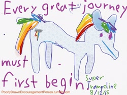 Size: 2048x1536 | Tagged: safe, artist:super trampoline, derpibooru import, rainbow dash, pegasus, pony, 1000 hours in ms paint, encouragement, encouraging, ms paint, poorly drawn encouragement ponies, quality, text, tumblr