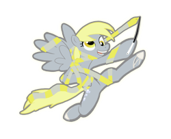 Size: 900x730 | Tagged: artist needed, safe, derpy hooves, pony, rhythmic gymnastics, ribbon, simple background, solo, tangled up, transparent background