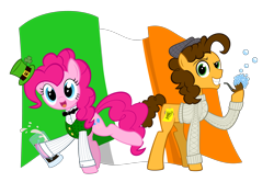 Size: 3373x2238 | Tagged: safe, artist:rebron-y, cheese sandwich, pinkie pie, earth pony, pony, beer, bubble pipe, clothes, guinness, ireland, pipe, saint patrick's day, sweater