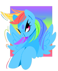 Size: 1203x1490 | Tagged: safe, artist:euphoriapony, derpibooru import, rainbow dash, pegasus, pony, beanbrows, bust, eyebrows, lineless, solo, spread wings, wings