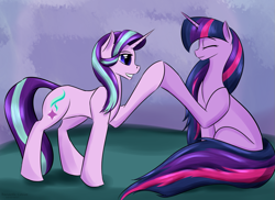 Size: 1049x762 | Tagged: safe, artist:renarde-louve, starlight glimmer, twilight sparkle, pony, unicorn