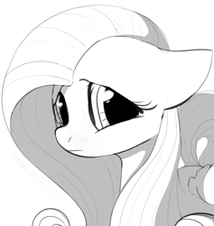 Size: 1173x1236 | Tagged: safe, artist:dotkwa, fluttershy, pegasus, pony, grayscale, monochrome, solo