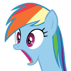 Size: 5000x4952 | Tagged: safe, artist:koshakevich, derpibooru import, rainbow dash, pegasus, pony, maud pie (episode), absurd resolution, female, jaw drop, mare, shocked, shocked expression, simple background, solo, transparent background, vector