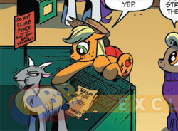 Size: 740x546 | Tagged: safe, idw, applejack, earth pony, goat, pony, season 5, spoiler:comic, spoiler:comicff8, comic