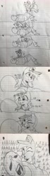 Size: 1541x5393 | Tagged: artist needed, safe, derpy hooves, oc, oc:anon, pony, /mlp/, aaaaaaaaaa, bound, drawthread, eye poke, letter, lined paper, traditional art