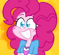 Size: 500x467 | Tagged: safe, artist:alittleofsomething, pinkie pie, equestria girls, blushing, cute, diapinkes, solo