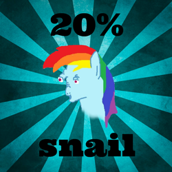 Size: 800x800 | Tagged: safe, derpibooru import, rainbow dash, original species, pegasus, pony, ms paint, rainbow, snail, snail pony, solo, star burst, wat