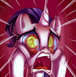 Size: 2000x2033 | Tagged: safe, artist:discorded, rarity, pony, unicorn, the cart before the ponies, drama queen, eyes on the prize, female, filly, filly rarity, marshmelodrama, open mouth, reaction, scene interpretation, screaming, solo, uvula, wingding eyes