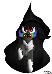 Size: 500x707 | Tagged: safe, artist:midnightmeowth, derpibooru import, king sombra, pony, umbrum, unicorn, red eyes, simple background, solo, transparent background