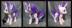 Size: 7824x3024 | Tagged: safe, artist:wolly, artist:wollyshop, starlight glimmer, pony, unicorn, embroidery, irl, photo, plushie, smiling, solo