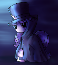 Size: 1754x1962 | Tagged: safe, artist:nika191319, starlight glimmer, pony, unicorn, cape, clothes, coat, crossover, hat, przygody reksia, solo, top hat