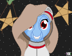 Size: 848x660 | Tagged: safe, artist:parallel black, derpibooru exclusive, derpibooru import, oc, oc only, oc:cuddlhu, badumsquish approved, clothes, pixel art, solo, space, spacesuit, stars, suit, tentacles