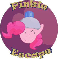 Size: 1367x1402 | Tagged: safe, artist:liracrown, pinkie pie, earth pony, pony, ape escape, badge, crossover, hat