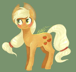 Size: 1605x1511 | Tagged: safe, artist:kaokay, applejack, earth pony, pony, female, mare, simple background, solo