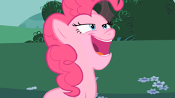 Size: 1280x720 | Tagged: safe, screencap, pinkie pie, earth pony, pony, baby cakes, expression, faic