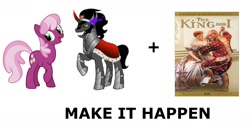 Size: 1587x796 | Tagged: safe, derpibooru import, cheerilee, king sombra, pony, unicorn, exploitable meme, make it happen, meme, the king and i