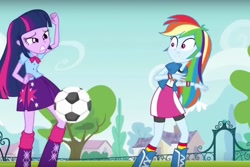 Size: 1024x685 | Tagged: safe, derpibooru import, screencap, rainbow dash, twilight sparkle, equestria girls, football