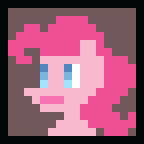 Size: 144x144 | Tagged: safe, artist:liracrown, pinkie pie, earth pony, pony, female, mare, minimalist, pink coat, pink mane, pixel art