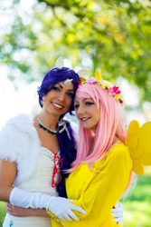 Size: 640x960 | Tagged: safe, artist:saru-cosplay, fluttershy, rarity, human, cosplay, irl, irl human, photo