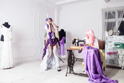 Size: 1100x733 | Tagged: safe, artist:tajfu, fluttershy, rarity, human, cosplay, irl, irl human, photo