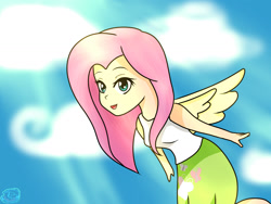 Size: 1600x1200 | Tagged: safe, artist:raywishes, fluttershy, equestria girls, clothes, skirt, solo, tanktop