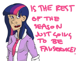 Size: 593x471 | Tagged: safe, artist:mcwhale4, derpibooru import, twilight sparkle, human, drama, drama bait, humanized, light skin, mouthpiece, op is a cuck, solo