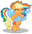 Size: 1280x1362 | Tagged: safe, artist:aleximusprime, derpibooru import, applejack, rainbow dash, earth pony, pegasus, pony, carrying, clothes, fireman carry, scarf, simple background, transparent background, unamused