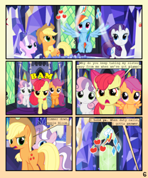 Size: 900x1080 | Tagged: safe, artist:lister-of-smeg, derpibooru import, apple bloom, applejack, diamond tiara, rainbow dash, rarity, scootaloo, sweetie belle, earth pony, pegasus, pony, unicorn, comic:horkosworks, comic, cutie map, cutie mark crusaders