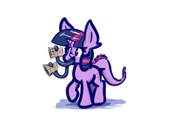 Size: 3100x2000 | Tagged: safe, artist:heir-of-rick, derpibooru import, twilight sparkle, monster pony, original species, tatzlpony, book, heart, solo, species swap, tatzlight sparkle, tentacle tongue, tentacles