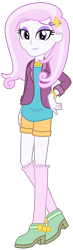 Size: 482x1656 | Tagged: safe, artist:sketchmcreations, derpibooru import, fleur-de-lis, equestria girls, commission, female, hand on hip, looking at you, raised eyebrow, simple background, smiling, solo, transparent background, vector