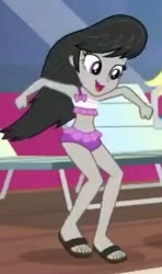 Size: 223x376 | Tagged: safe, screencap, derpy hooves, octavia melody, better together, equestria girls, i'm on a yacht, clothes, cute, feet, midriff, sandals, swimsuit, tavibetes