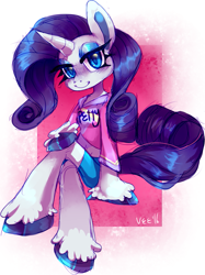 Size: 825x1101 | Tagged: safe, artist:verdilacs, rarity, pony, semi-anthro, unicorn, clothes, unshorn fetlocks