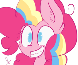 Size: 850x710 | Tagged: safe, artist:kaesae, pinkie pie, earth pony, pony, impossibly large ears, rainbow power, solo