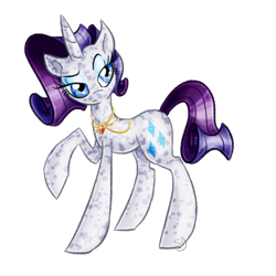 Size: 600x600 | Tagged: safe, artist:sallindaemon, rarity, pony, unicorn, jewelry, necklace, solo