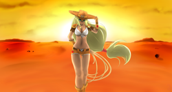 Size: 3148x1694 | Tagged: safe, artist:malifikyse, applejack, human, cowgirl, humanized, solo, wild west