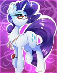 Size: 2200x2800 | Tagged: safe, artist:madacon, rarity, pony, unicorn, glasses, measuring tape, newbie artist training grounds, solo