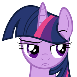 Size: 6000x6000 | Tagged: safe, artist:byteslice, derpibooru import, twilight sparkle, three's a crowd, .svg available, absurd resolution, raised eyebrow, simple background, solo, transparent background, unconvinced applejack, vector