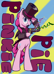 Size: 1200x1650 | Tagged: safe, artist:algedor, pinkie pie, pony, bipedal, magician, solo