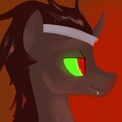 Size: 750x750 | Tagged: safe, artist:pashoo, derpibooru import, king sombra, pony, unicorn, black mane, male, sharp teeth, solo, sombra eyes, stallion