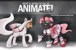 Size: 1280x838 | Tagged: safe, artist:wiggles, derpibooru import, king sombra, oc, oc:coffee talk, alien, incubator (species), pony, unicorn, ask king sombra, clothes, cosplay, kyubey, madoka kaname, puella magi madoka magica, soul gem